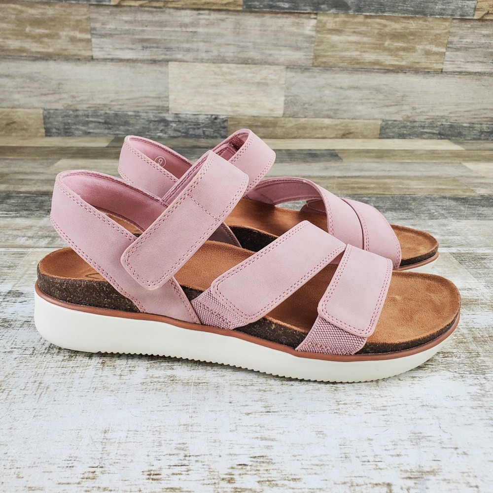 Skechers Lifted Comfort Womens Sandals Sz 9 B Blush Pink Adjustable Hook-and-Loo
